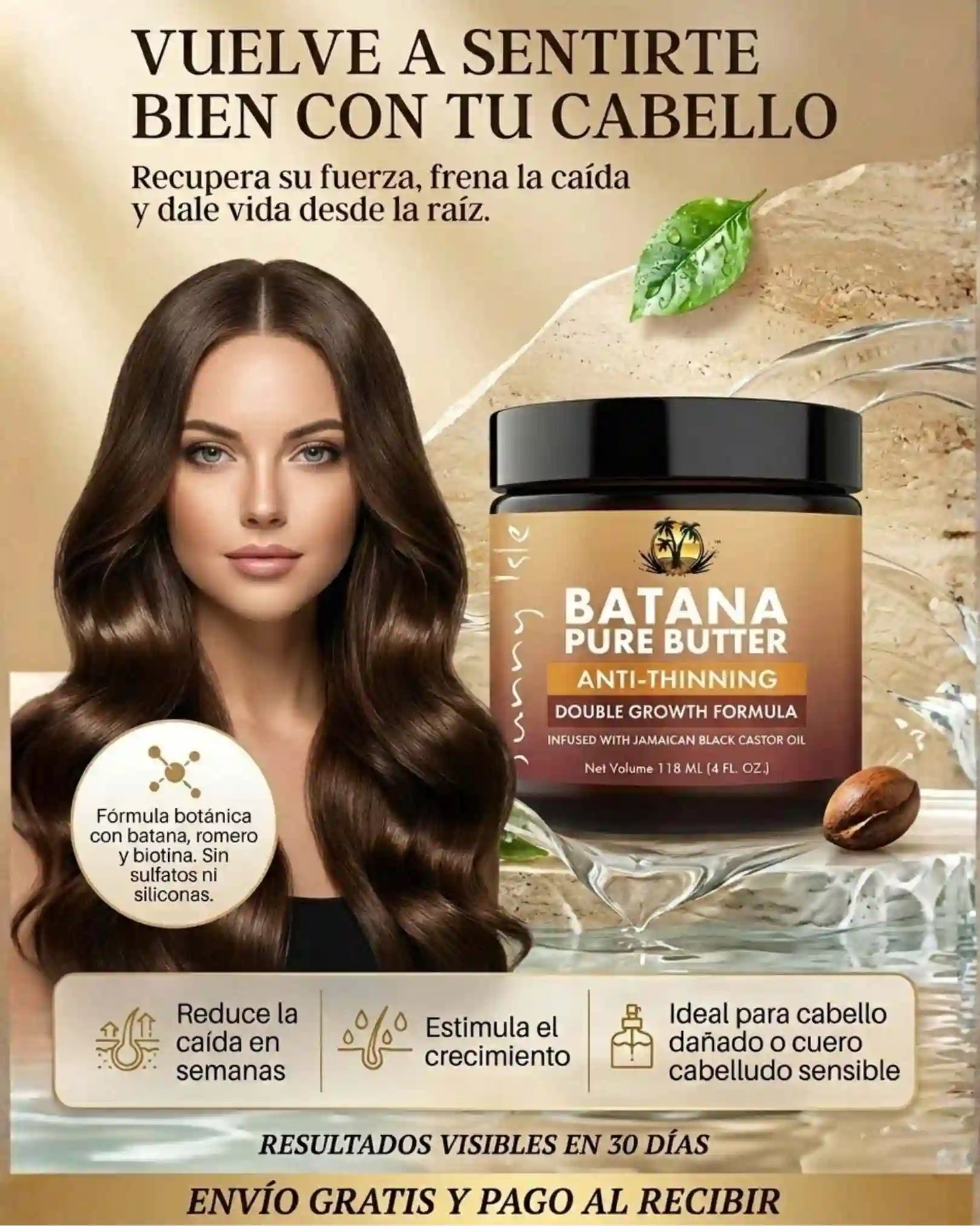 CREMA DE BATANA (repara, fortalece y reduce la caída)
