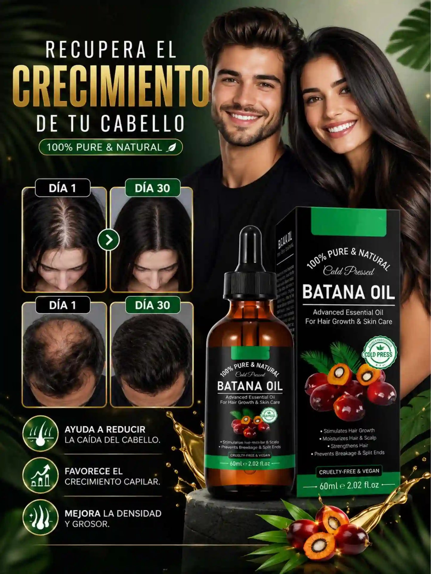 ACEITE DE BATANA PARA EL CRECIMIENTO CAPILAR Y BARBA