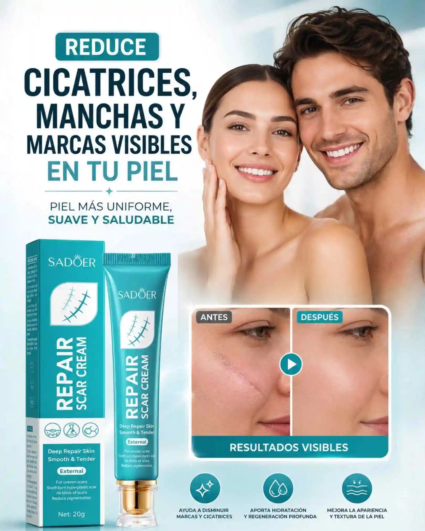 CREMA REPARADORA DE CICATRICES SADOER