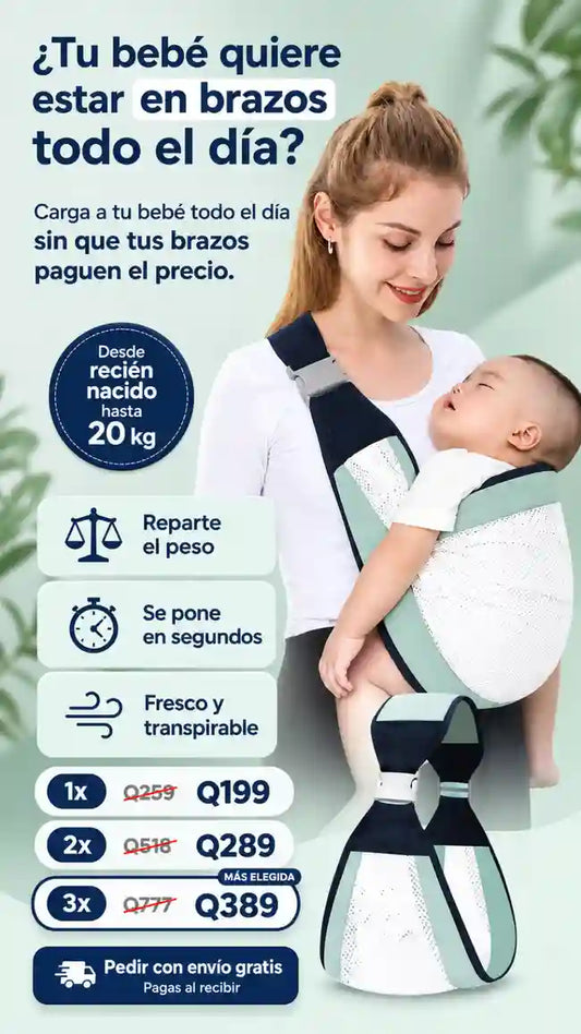 FULAR PORTABEBÉ TRANSPIRABLE Y AJUSTABLE (20KG)