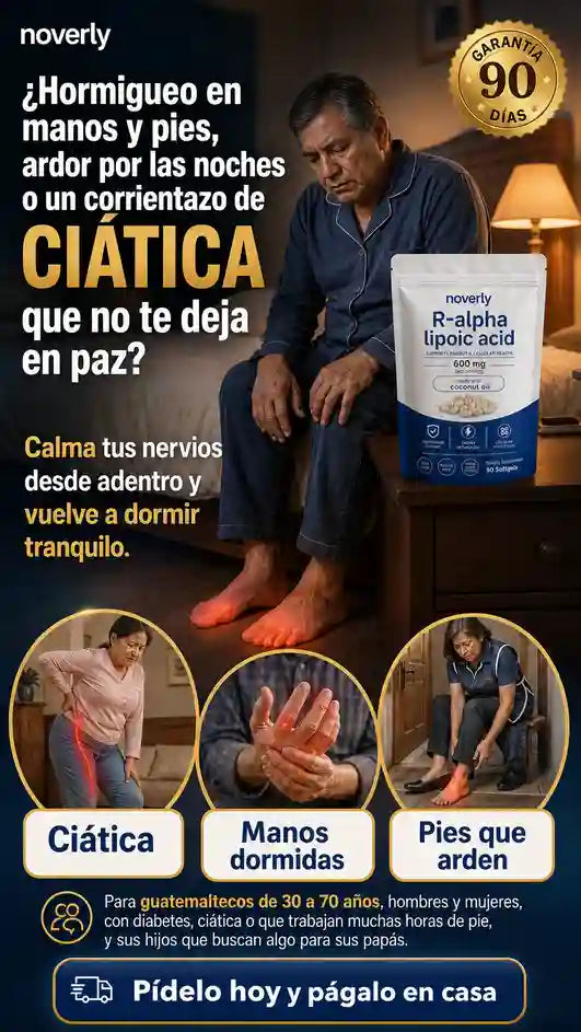 ÁCIDO LIPOICO NOVERLY 600MG PARA NERVIOS Y CIÁTICA