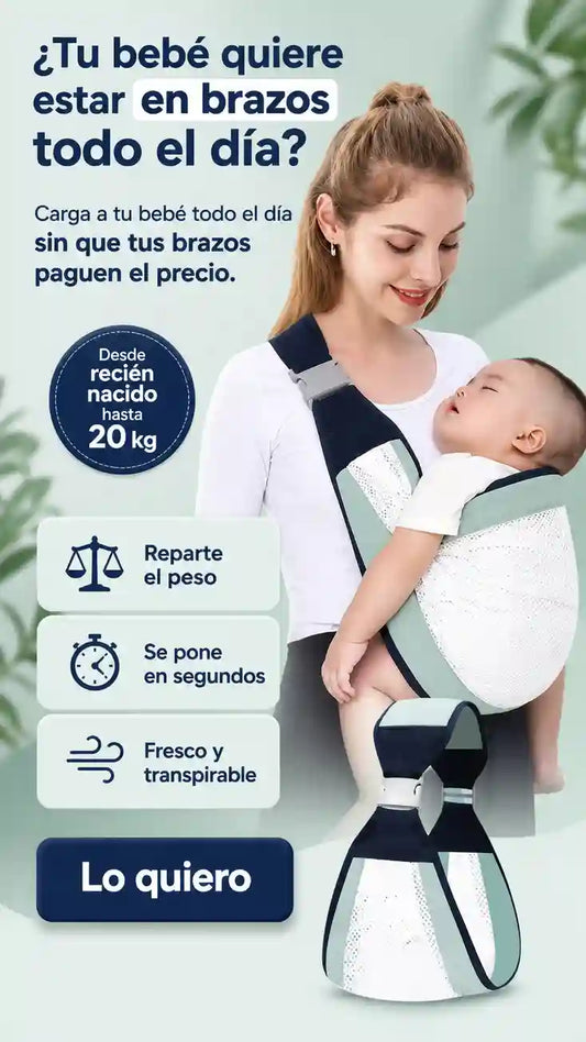 FULAR PORTABEBÉ TRANSPIRABLE Y AJUSTABLE (20KG)